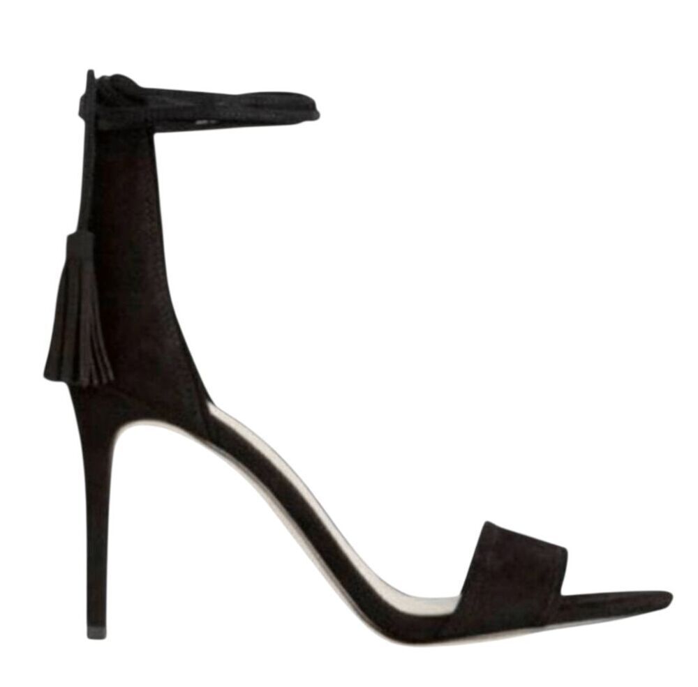 ANN TAYLOR Esme Tassel Ankle Wrap Heeled Sandal Size 6.5M